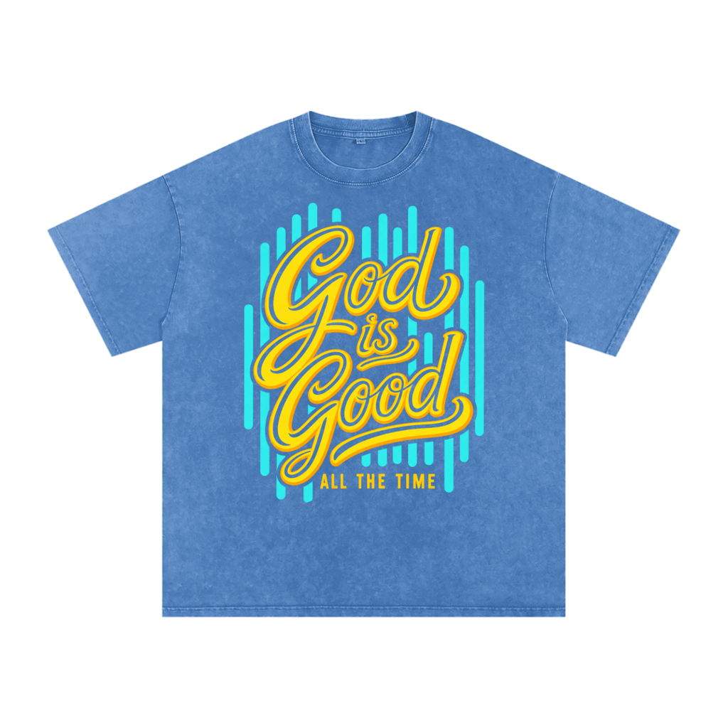 God Is Good - Snow Washed Oversized Cotton T-Shirt