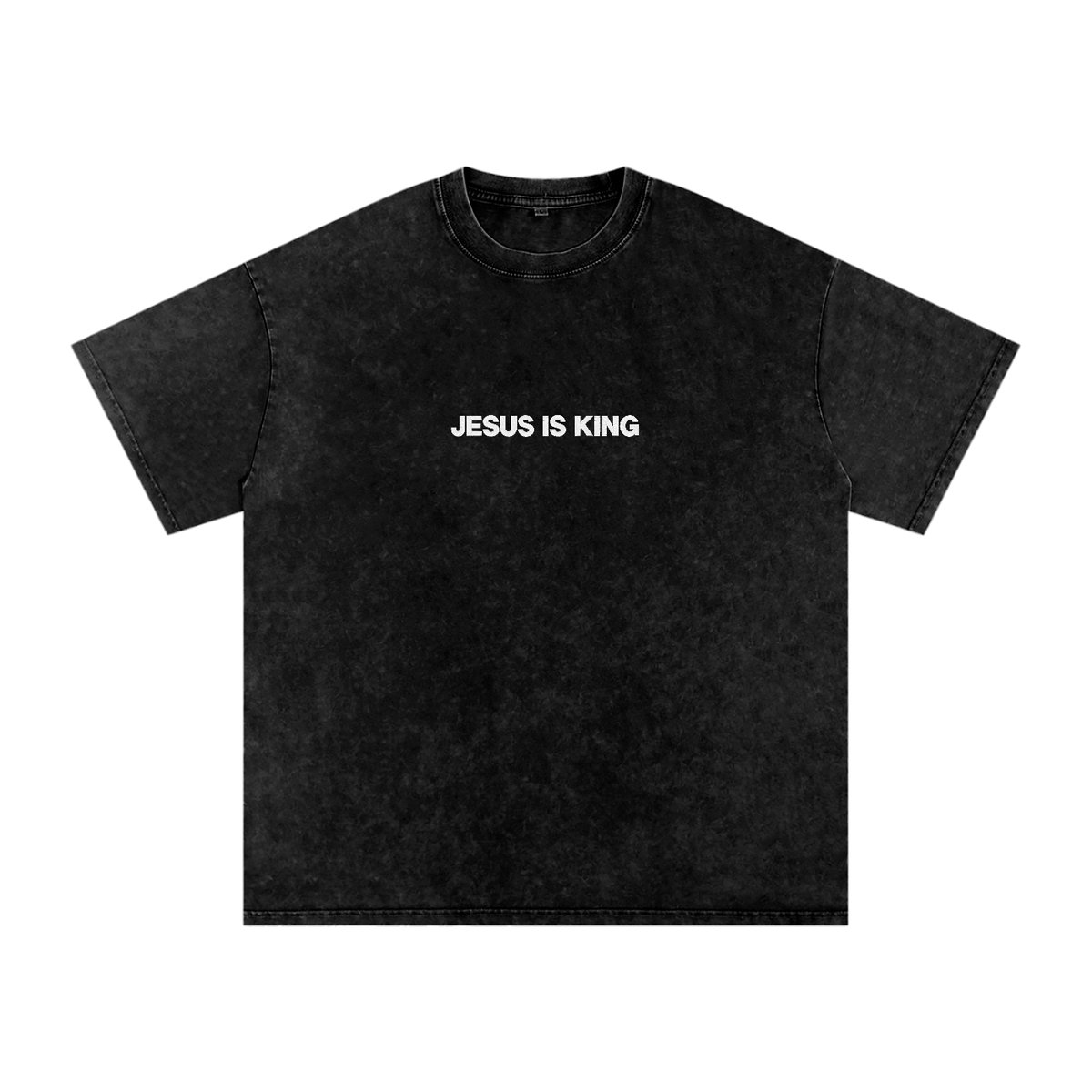JESUS IS KING Embroidered  - Oversized Cotton T-Shirt