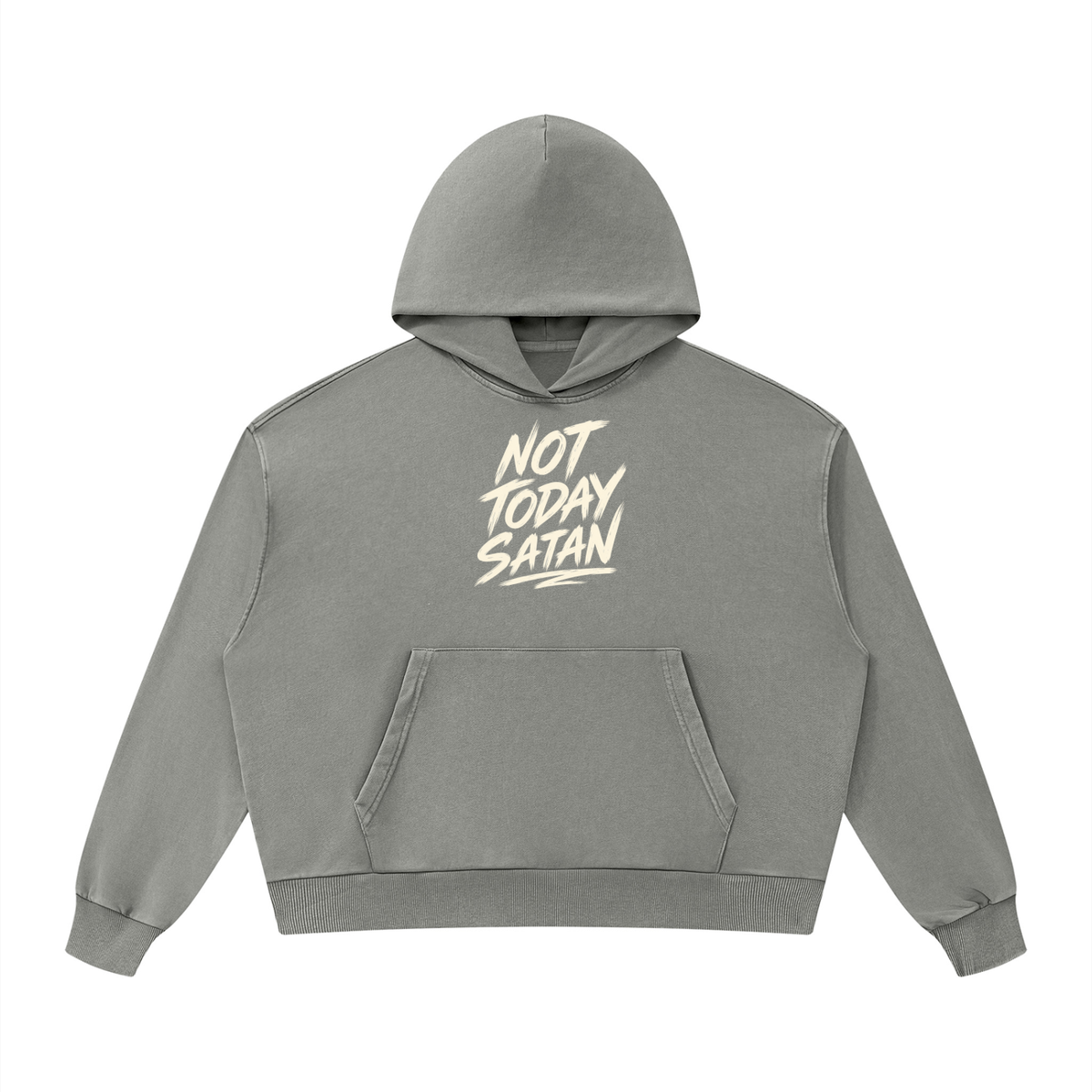 Not Today Satan - Unisex Mineral Wash Boxy Hoodie