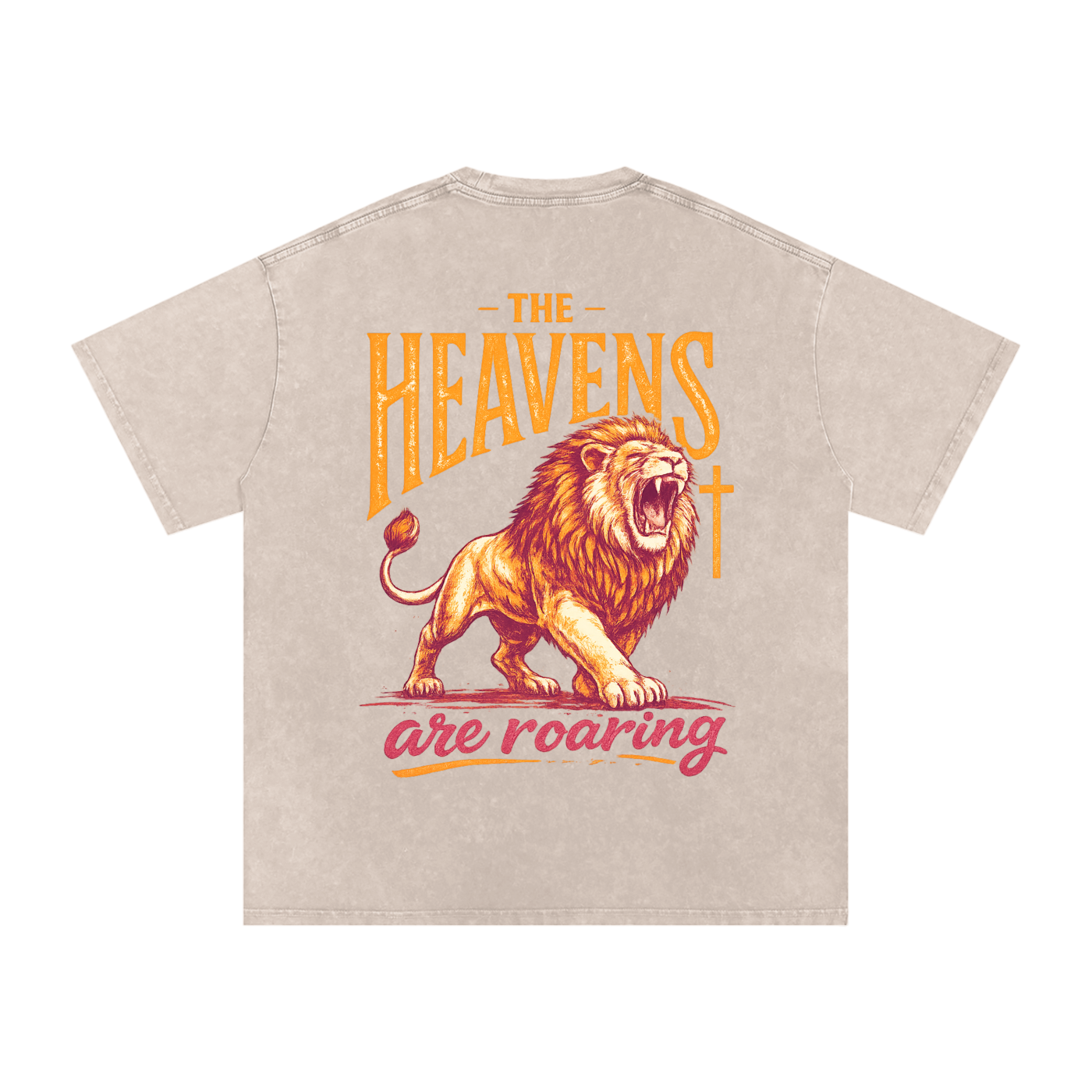 Heavens Are Roaring - Snow Washed Oversized Cotton T-Shirt